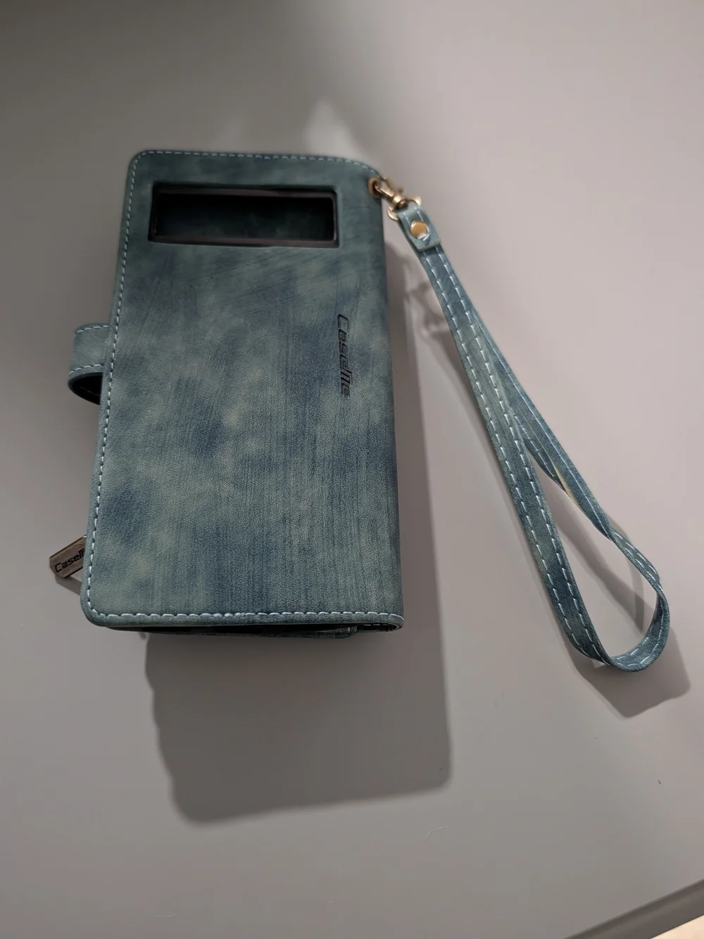 7 Pro Wallet Case - Teal Blue Folio with Wrist Strap. For Google Pixel 7pro.